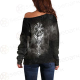 Viking Runes Dragon SED-0532 Off Shoulder Sweaters