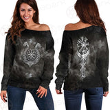 Viking Runes Dragon SED-0532 Off Shoulder Sweaters