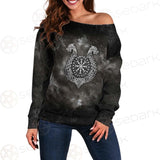 Viking Runes Dragon SED-0532 Off Shoulder Sweaters