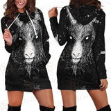 Satanic Cross Inverted 666 SED-0536 Hoodie Dress
