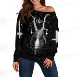 Satanic Cross Inverted 666 SED-0536 Off Shoulder Sweaters