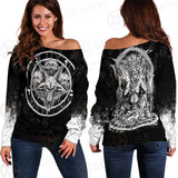 Skull Sigil Of Baphomet SED-0537 Off Shoulder Sweaters