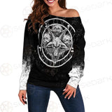 Skull Sigil Of Baphomet SED-0537 Off Shoulder Sweaters