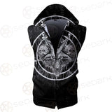 Skull Sigil Of Baphomet SED-0537 Zip Sleeveless Hoodie