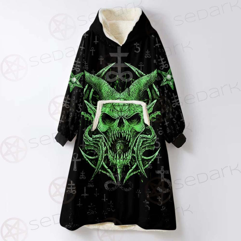 Satanic Symbols SED-0538 Oversized Sherpa Blanket Hoodie