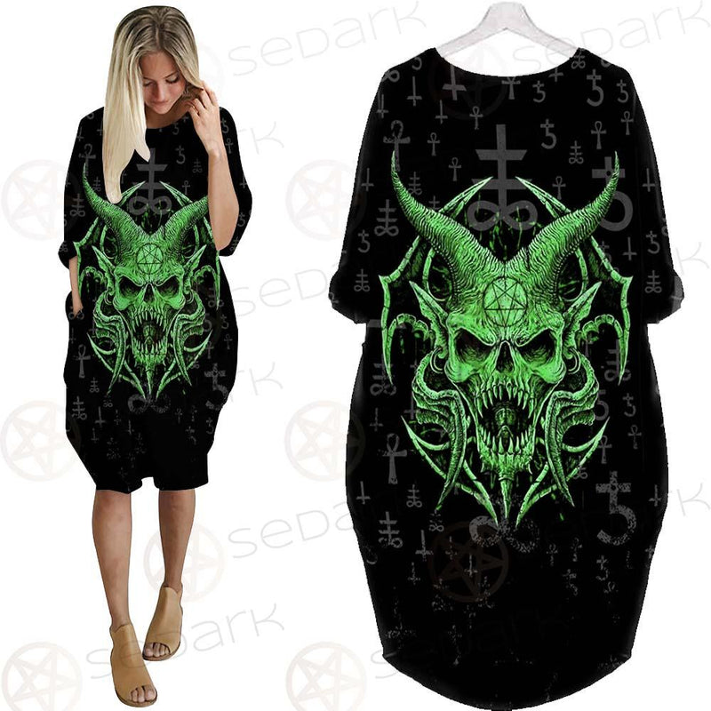Satanic Symbols SED-0538 Batwing Pocket Dress