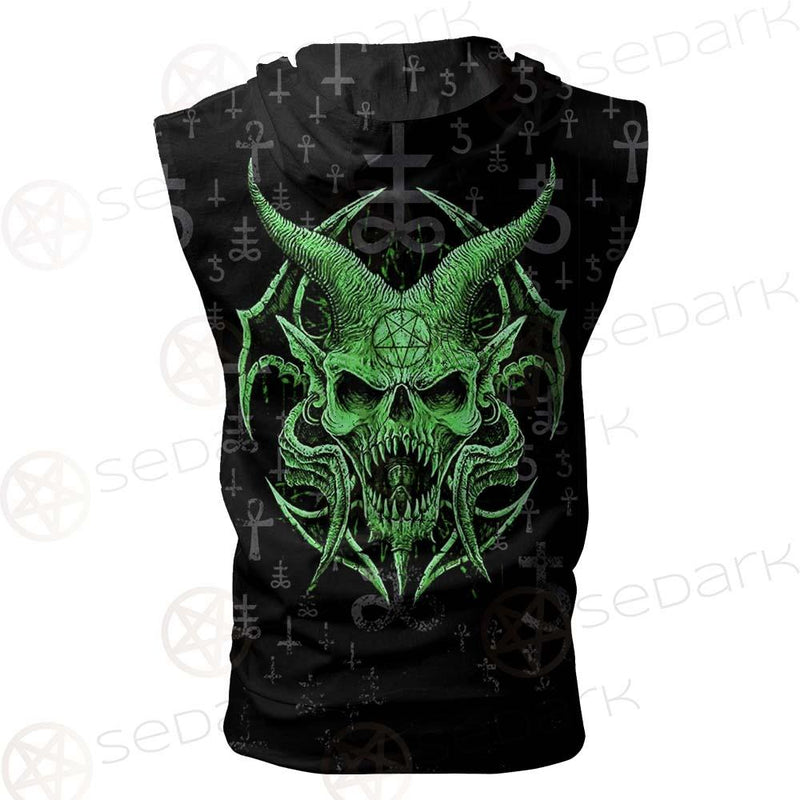 Satanic Symbols SED-0538 Zip Sleeveless Hoodie