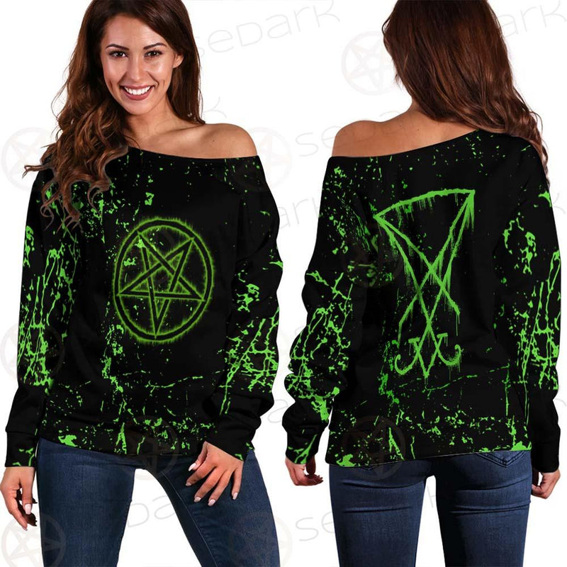 Sigil Of Lucifer SED-0539 Off Shoulder Sweaters