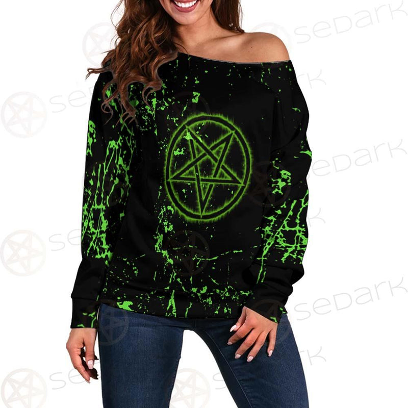 Sigil Of Lucifer SED-0539 Off Shoulder Sweaters
