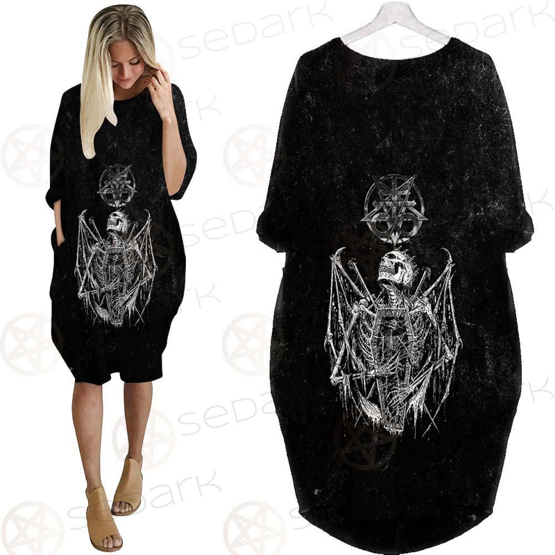 Satanic Symbols Combined SED-0540 Batwing Pocket Dress