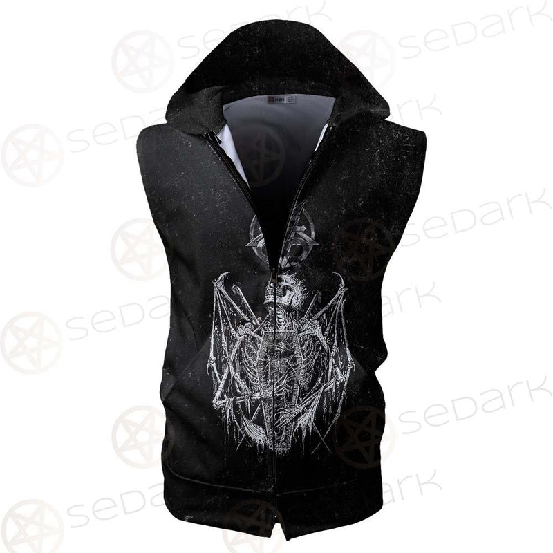 Satanic Symbols Combined SED-0540 Zip Sleeveless Hoodie