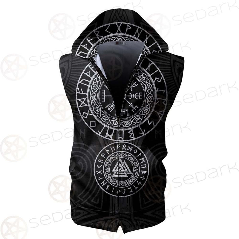 Ancient Viking Symbols SED-0543 Zip Sleeveless Hoodie