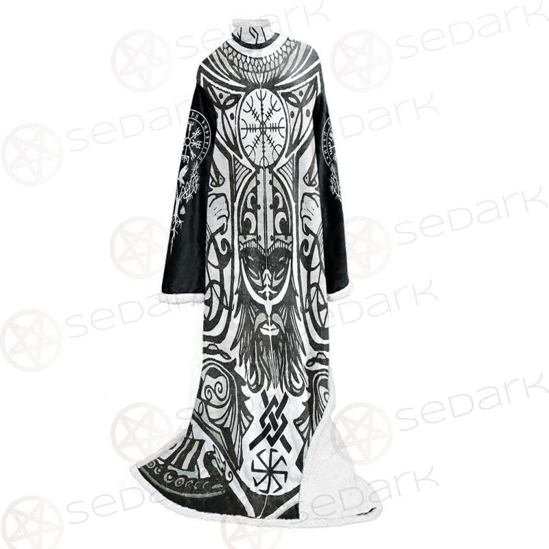 Norse Mythology Symbols SED-0544 Sleeved Blanket