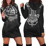 Viking Protection Symbols SED-0545 Hoodie Dress