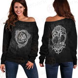 Viking Protection Symbols SED-0545 Off Shoulder Sweaters