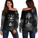 Viking Tree Of Life Sun And Moon SED-0546 Off Shoulder Sweaters