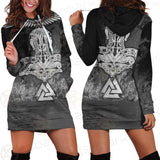 Viking Raven Odin Norse SED-0547 Hoodie Dress