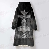 Viking Raven Odin Norse SED-0547 Oversized Sherpa Blanket Hoodie