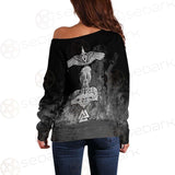 Viking Raven Odin Norse SED-0547 Off Shoulder Sweaters