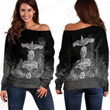 Viking Raven Odin Norse SED-0547 Off Shoulder Sweaters