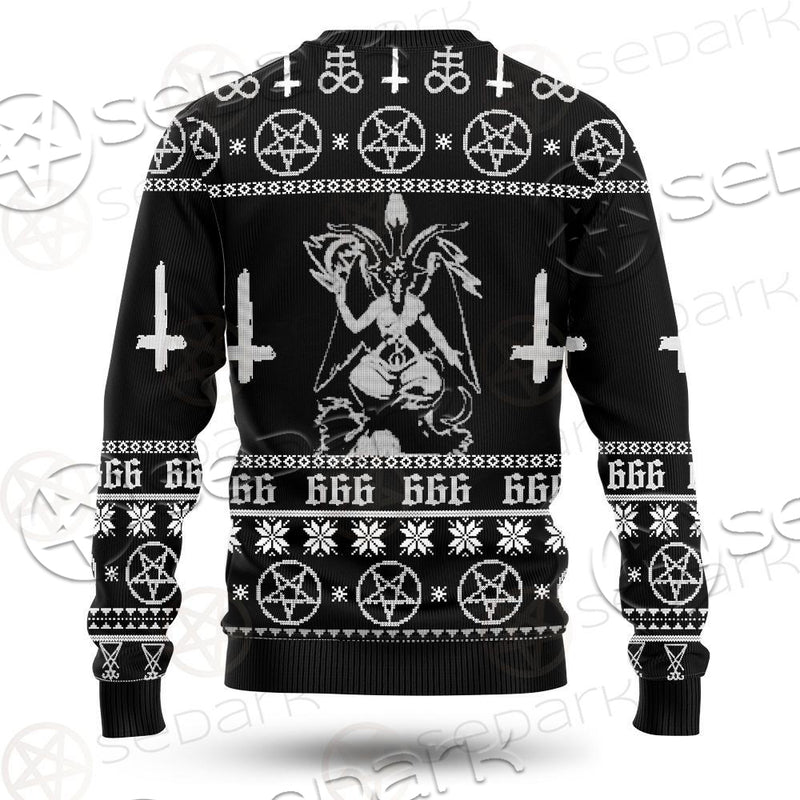 Baphomet Cross Inverted SED-0548 Woolen Sweater