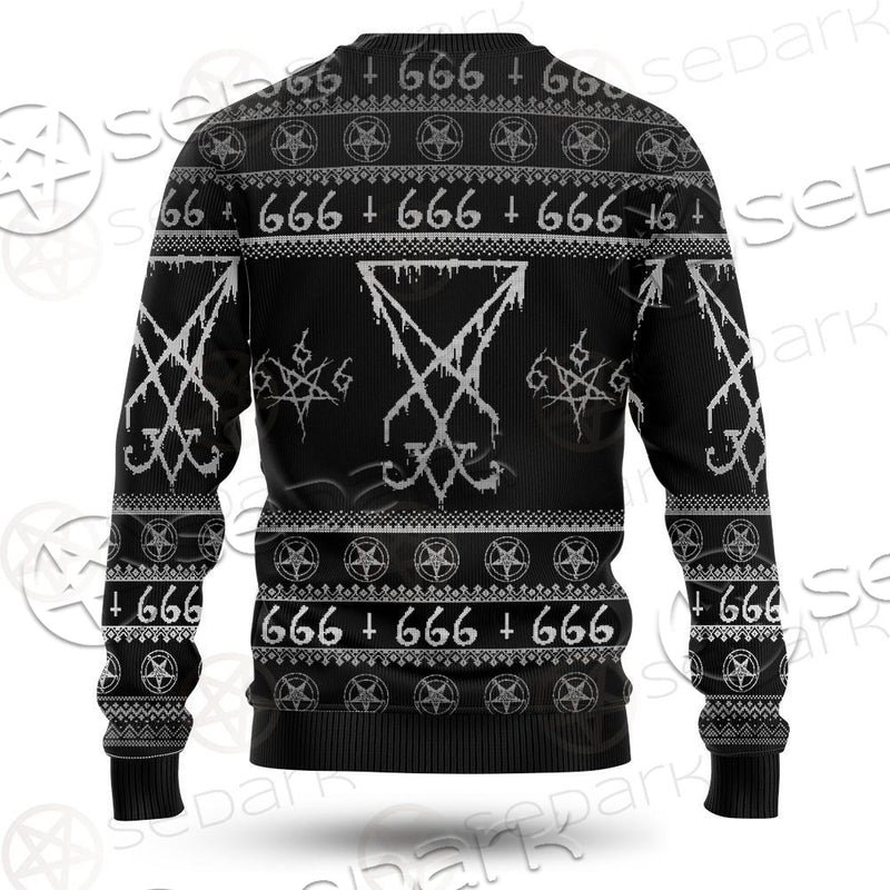 Lucifer Symbols 666 SED-0549 Woolen Sweater