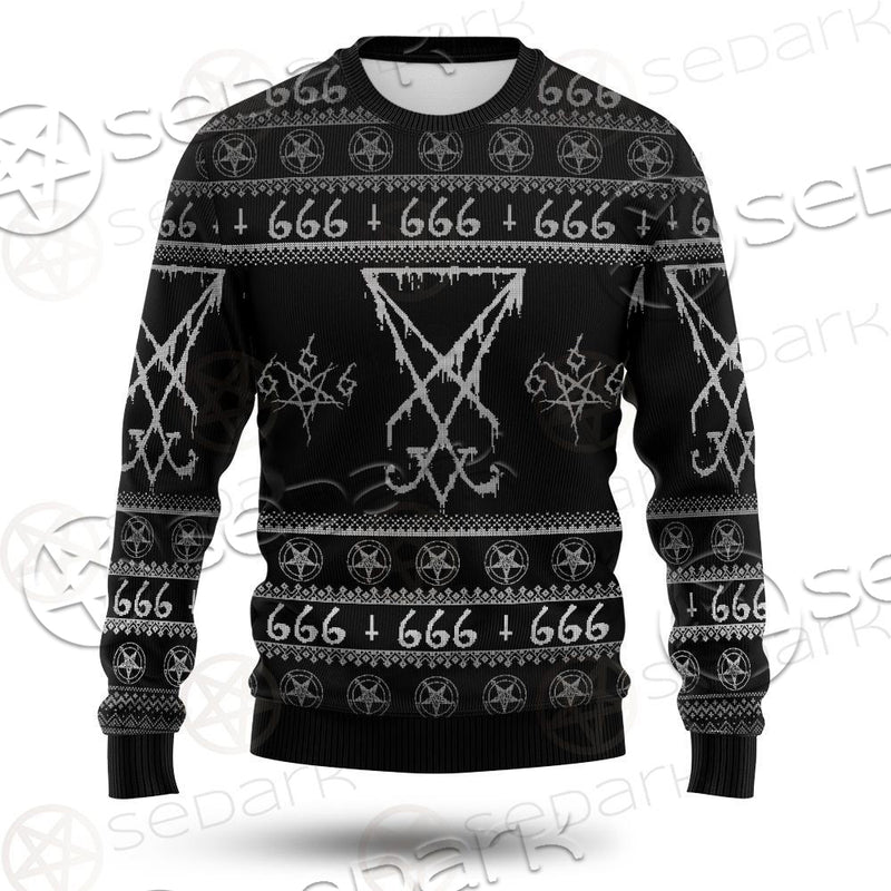 Lucifer Symbols 666 SED-0549 Woolen Sweater