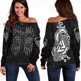 Vegvisir Viking Symbol SED-0552 Off Shoulder Sweaters