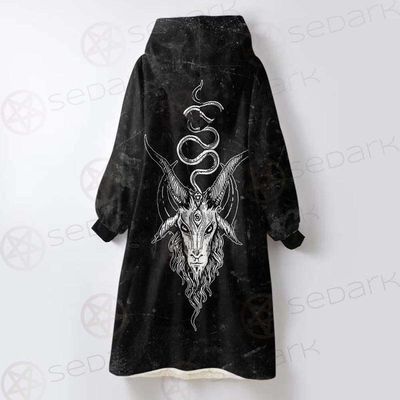 Satanic Moon-Goat SED-0553 Oversized Sherpa Blanket Hoodie