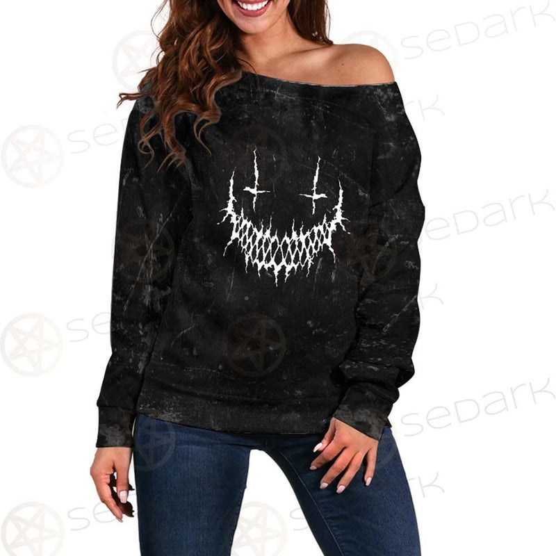 Satanic Moon-Goat SED-0553 Off Shoulder Sweaters