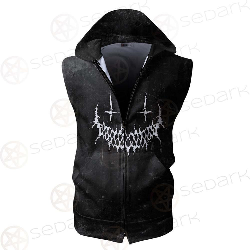 Satanic Moon-Goat SED-0553 Zip Sleeveless Hoodie