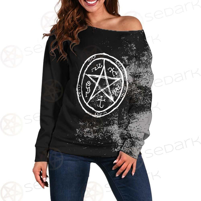 Devil'S Trap SED-0554 Off Shoulder Sweaters
