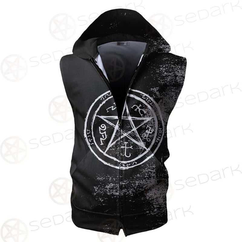 Devil'S Trap SED-0554 Zip Sleeveless Hoodie