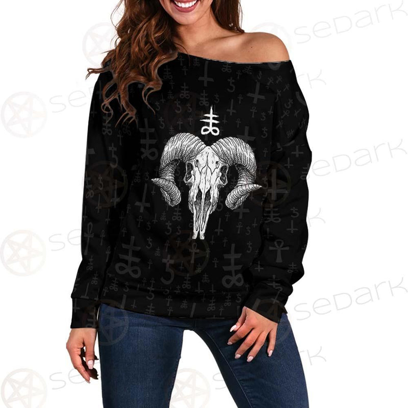 Devil Skull SED-0555 Off Shoulder Sweaters
