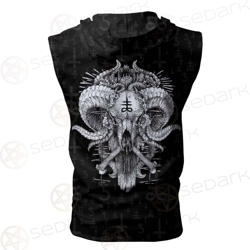 Devil Skull SED-0555 Zip Sleeveless Hoodie