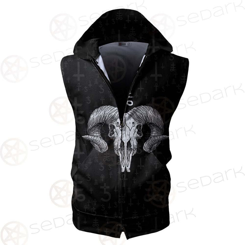 Devil Skull SED-0555 Zip Sleeveless Hoodie