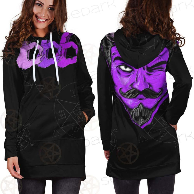 Satanic Purple 666 SED-0558 Hoodie Dress