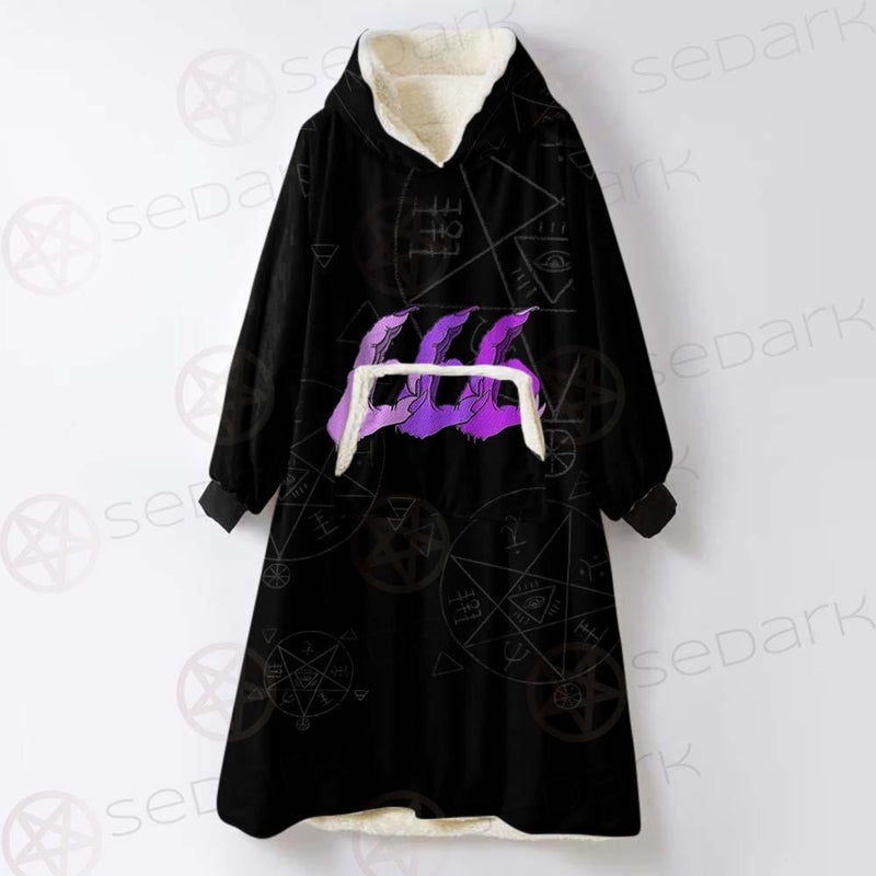 Satanic Purple 666 SED-0558 Oversized Sherpa Blanket Hoodie