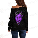 Satanic Purple 666 SED-0558 Off Shoulder Sweaters