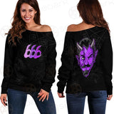 Satanic Purple 666 SED-0558 Off Shoulder Sweaters