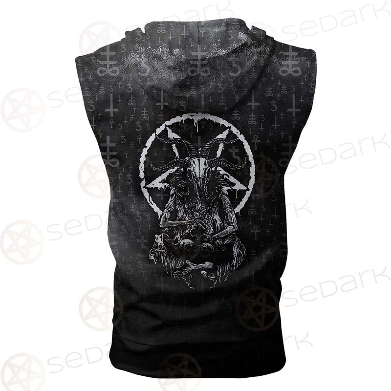 Baphomet Hand SED-0560 Zip Sleeveless Hoodie