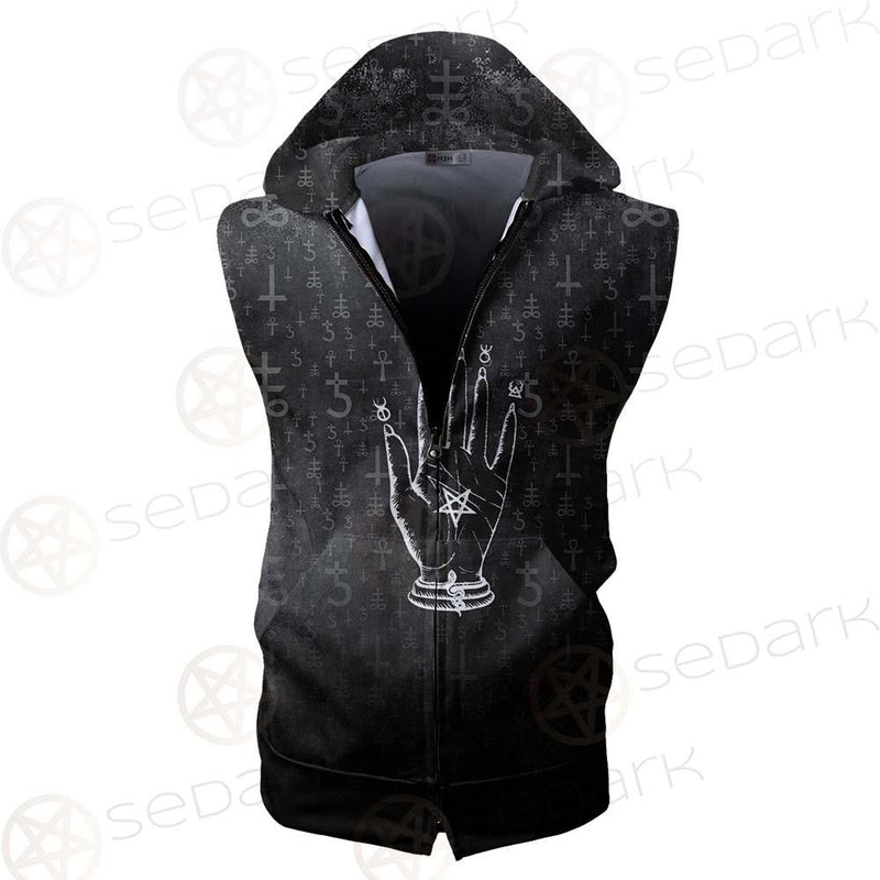Baphomet Hand SED-0560 Zip Sleeveless Hoodie