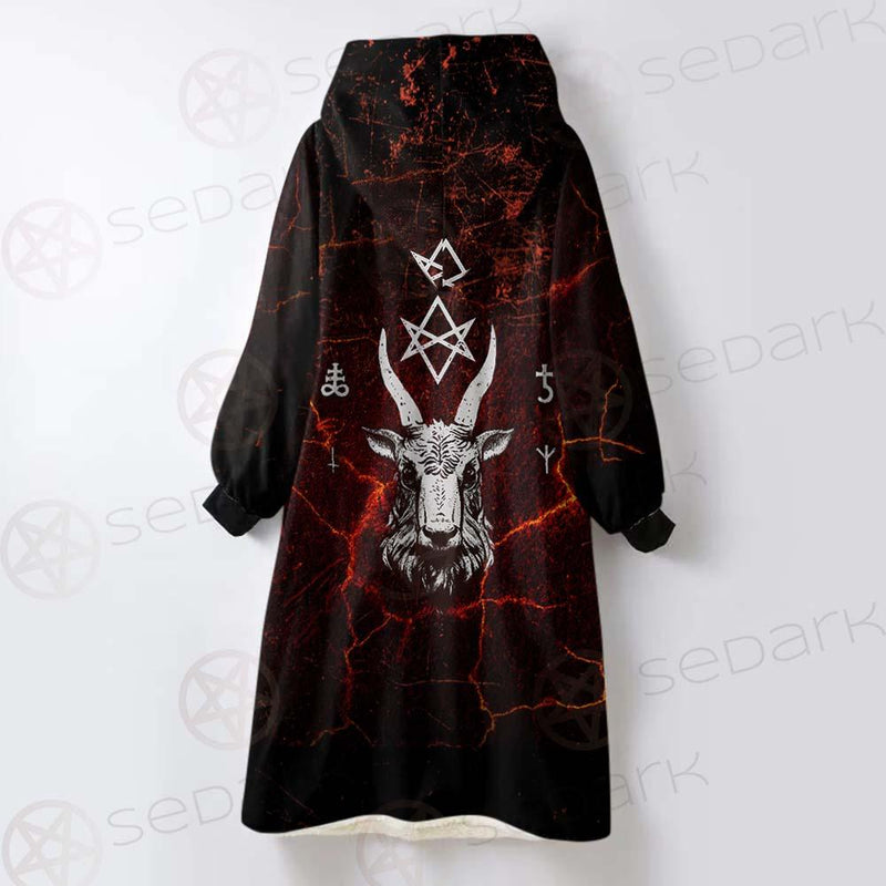 Satanism Goat Head SED-0561 Oversized Sherpa Blanket Hoodie