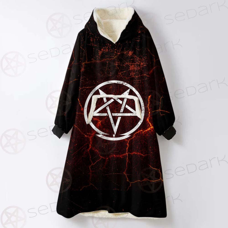 Satanism Goat Head SED-0561 Oversized Sherpa Blanket Hoodie