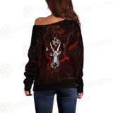 Satanism Goat Head SED-0561 Off Shoulder Sweaters