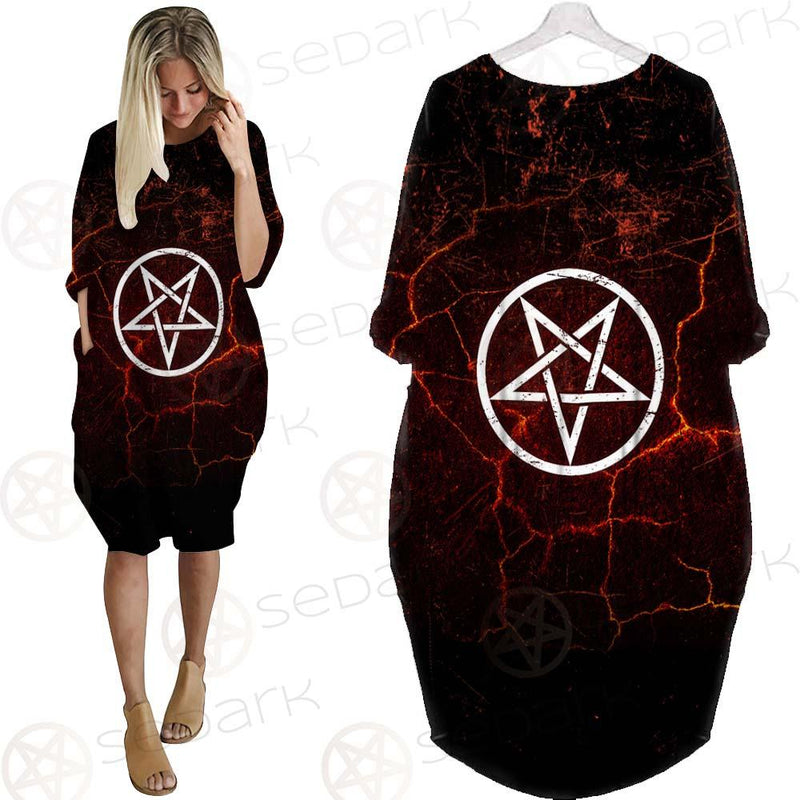 Satanism Goat Head SED-0561 Batwing Pocket Dress