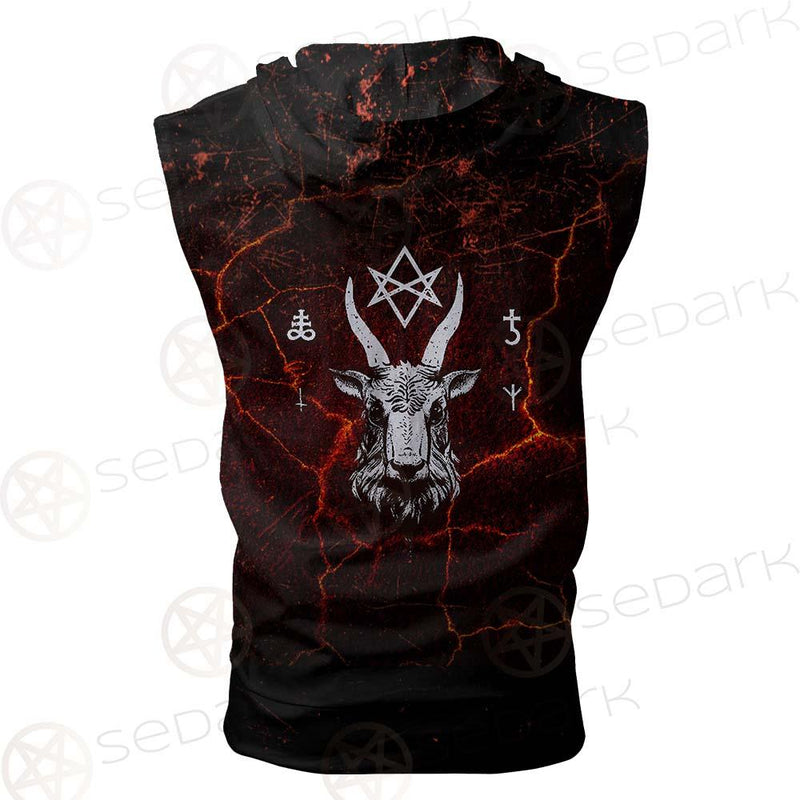 Satanism Goat Head SED-0561 Zip Sleeveless Hoodie