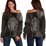 Viking Old Warrior Geometry SED-0567 Off Shoulder Sweaters