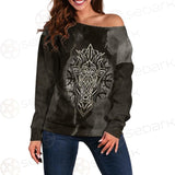 Viking Old Warrior Geometry SED-0567 Off Shoulder Sweaters