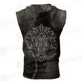 Viking Old Warrior Geometry SED-0567 Zip Sleeveless Hoodie